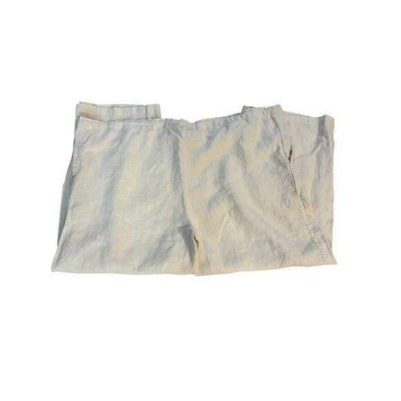 Mossimo Womens Linen Straight Capri Pants Size XL White Summer Lounge Beach - Picture 5 of 5